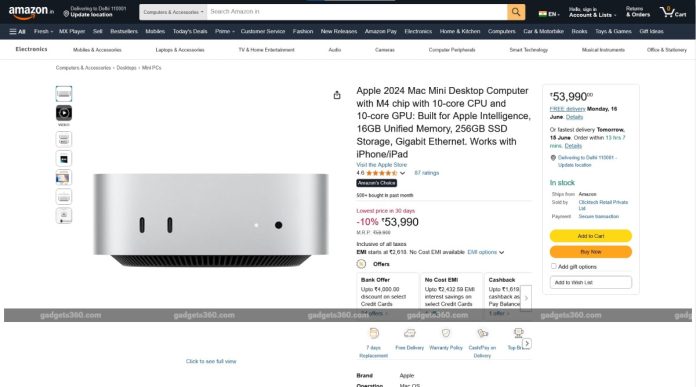 mac mini m4 chip amazon M4 Mac Mini