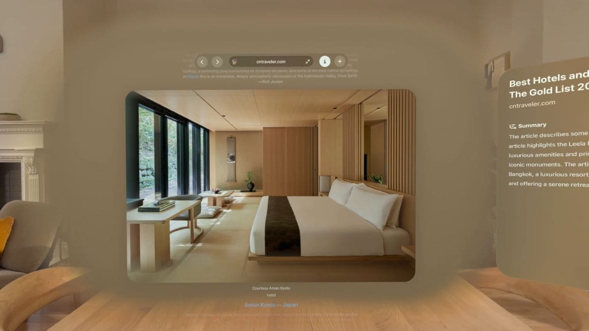 visionos26 safari Spatial browsing